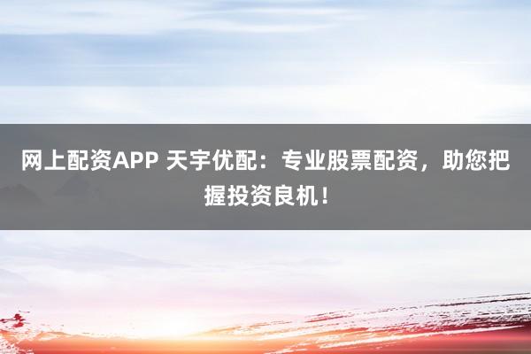 网上配资APP 天宇优配：专业股票配资，助您把握投资良机！