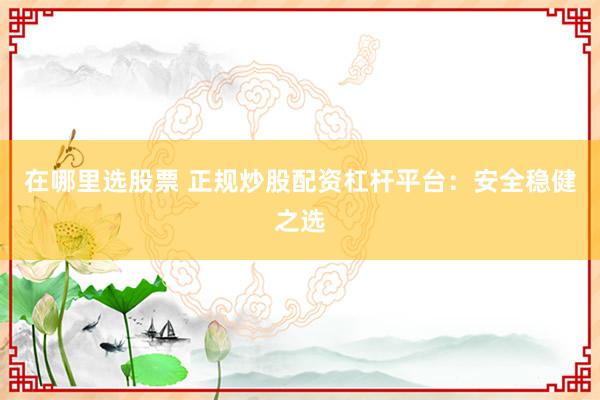 在哪里选股票 正规炒股配资杠杆平台：安全稳健之选
