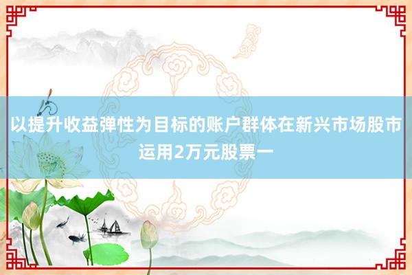 以提升收益弹性为目标的账户群体在新兴市场股市运用2万元股票一