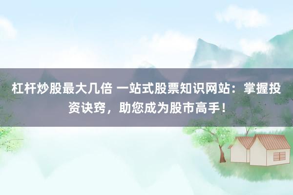 杠杆炒股最大几倍 一站式股票知识网站：掌握投资诀窍，助您成为股市高手！
